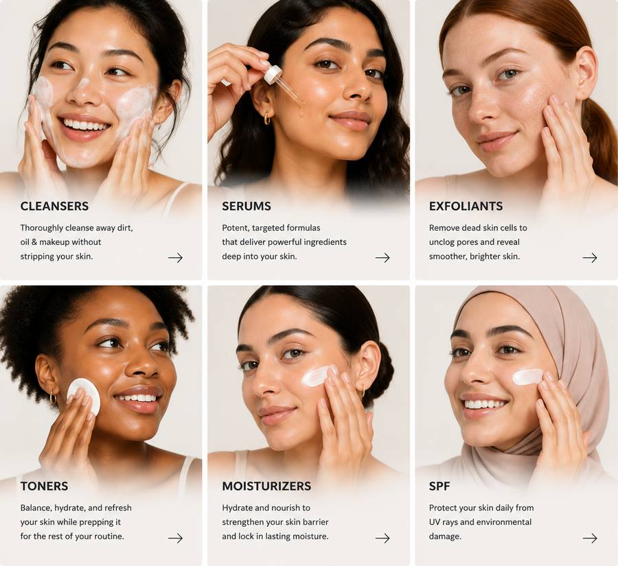 Shop skincare by category