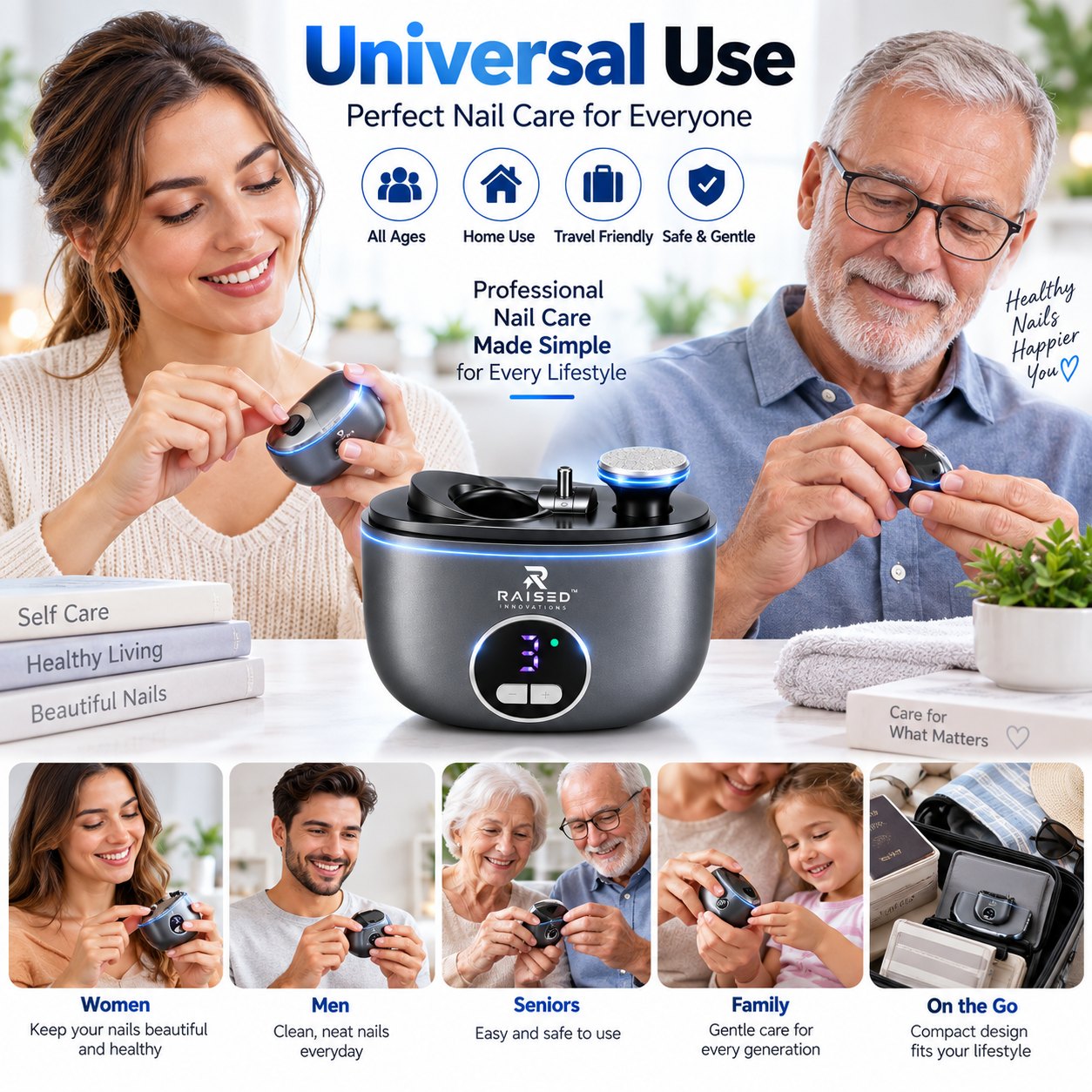 Automatic nail clipper used by adults, seniors and families