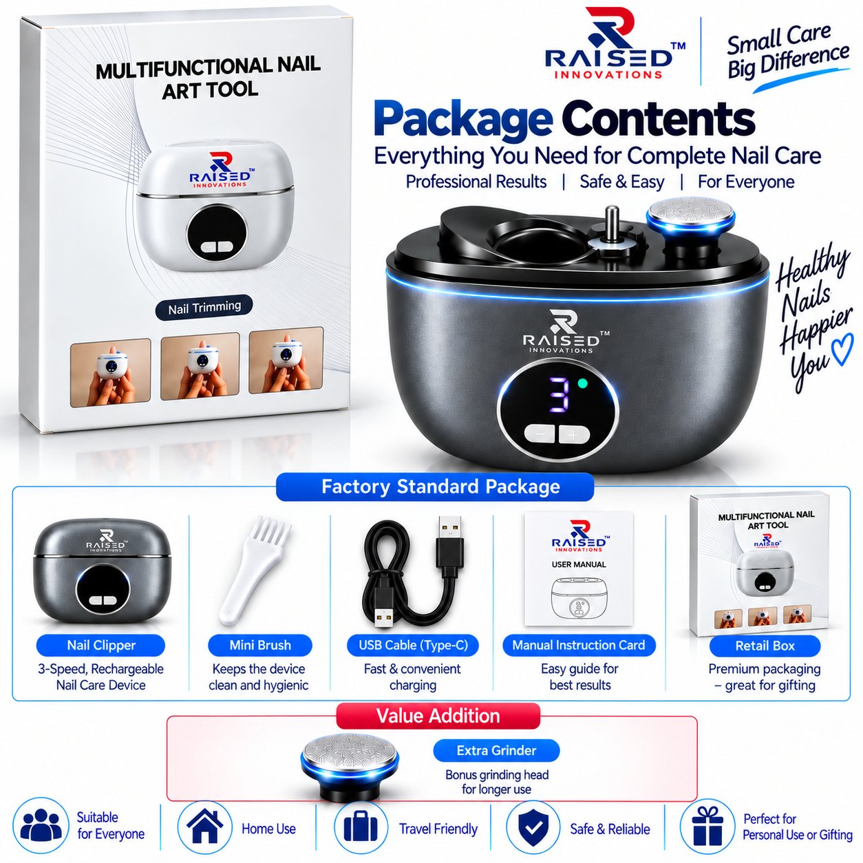 Electric nail clipper package contents